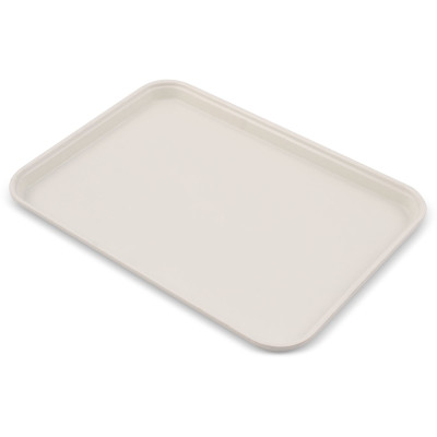 Carlisle 1318FMT301 17 3/4'' W x 12 3/4'' D x 1'' H Rectangular White Fiberglass Market Tray