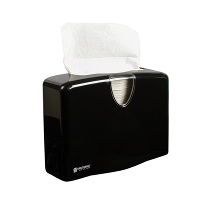 San Jamar T1740BK 12&quot;W x 5-1/2&quot;D x 8-1/2&quot;H Black Plastic Countertop Towel Dispenser