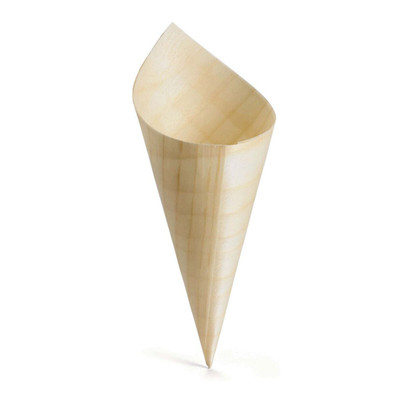 TableCraft Products BAMDCN7 4 3/4 Oz. Pinewood Cash &amp; Carry Disposable Serving Cone