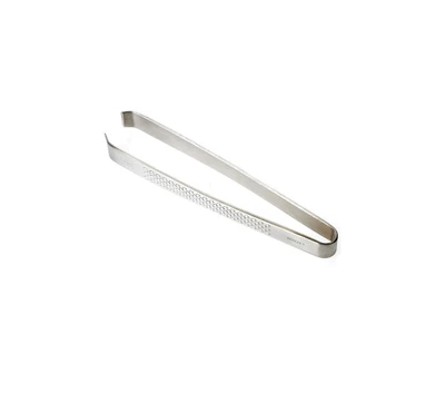 Mercer M35250 4 5/8" x 1/2" Tempered Stainless Steel Satin Finish Raised Cross-Hatch Grips Beveled Interior Edges Precision Plus Fish Bone Tweezer