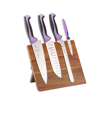 Mercer M21982PU 3 1/2" 5 Piece Japanese Stain-Resistant Steel Blades With Purple Handles