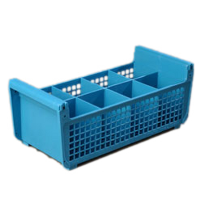 Carlisle C32P114 8 Compartments Polypropylene Blue Opticlean Perma-San Flatware Basket