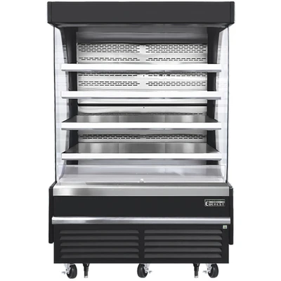 Everest Refrigeration EOMV-60-B-28-T 60" x 28 3/8" x 78" Stainless Steel Interior Vertical Open Display Merchandiser