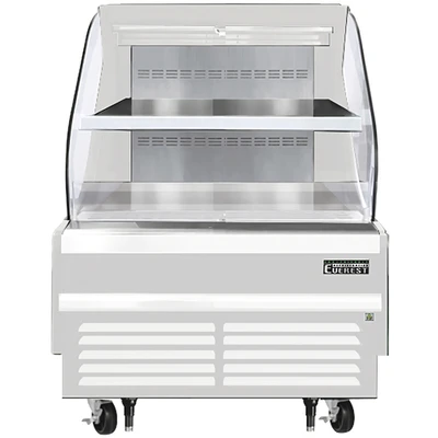 Everest Refrigeration EOMH-36-W-35-T 37 1/4" x 34 1/4" x 46" Stainless Steel Interior Horizontal Open Display Merchandiser