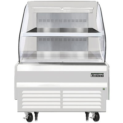 Everest Refrigeration EOMH-36-W-35-T 37 1/4" x 34 1/4" x 46" Stainless Steel Interior Horizontal Open Display Merchandiser