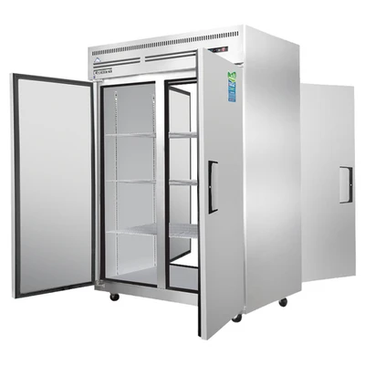 Everest Refrigeration ESPT-2S-2S Two Section Solid Door Pass-Thru Refrigerator - 115V