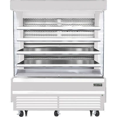 Everest Refrigeration EOMV-72-W-28-T 73 1/4" x 28 3/8 x 78" Stainless Steel Interior Vertical Open Display Merchandiser