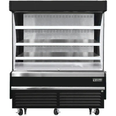 Everest Refrigeration EOMV-60-B-28-S 60"W x 28-3/8"D x 60-1/8"H Stainless Steel Vertical Open Display Merchandiser