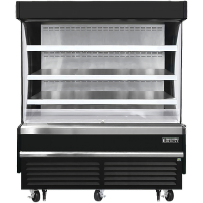 Everest Refrigeration EOMV-60-B-28-S 60"W x 28-3/8"D x 60-1/8"H Stainless Steel Vertical Open Display Merchandiser