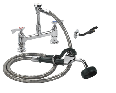 Krowne 19-208L Deck Mount Royal Series Utility Spray Assembly with 8" Adjustable Centers 72" Stainless Steel Flexible Hose