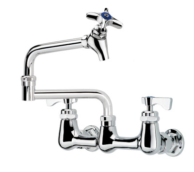 Krowne 16-251L Wall Mount Royal Series Pot Filler Faucet with 8" Centers 12" Jointed Spout Shut-Off Valve