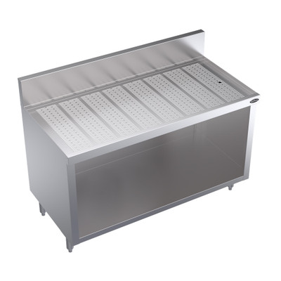 Krowne KR24-S48 48" x 24" Embossed Drainboard Top Royal Series Underbar Drainboard With Open Cabinet Base