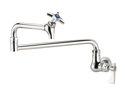 Krowne 16-181L Single Wall Mount Royal Series Pot Filler Faucet with 18" Jointed Spout Shutt-Off Valve