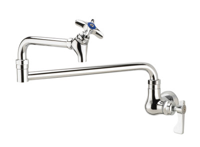 Krowne 16-181L Single Wall Mount Royal Series Pot Filler Faucet with 18" Jointed Spout Shutt-Off Valve
