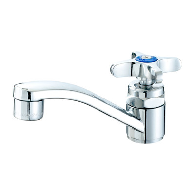 Krowne 16-152L 4-1/4" Swivel Spout Deck Mount Cross Handle with 1/2" NPS Male Inlet Steam Table Faucet