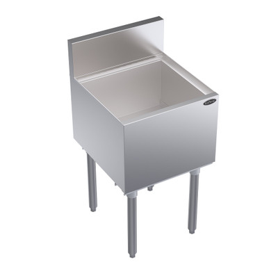 Krowne KR19-18 18"W x 19"D Stainless Steel & Galvanized Royal Series Underbar Ice Bin/Cocktail Unit