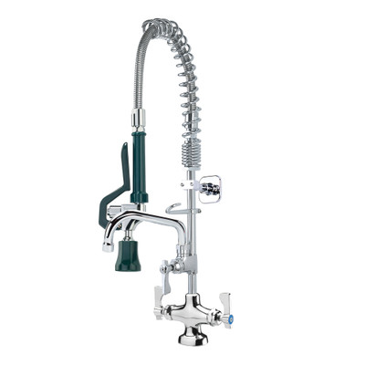 Krowne 18-508L Single Hole Deck Mount Royal Series Space Saver Pre-Rinse Assembly with Add-On Faucet Double Pantry
