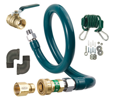 Krowne M12548K 48” Royal Series Moveable Gas Connection Kit With 2 Elbows Full Port Gas Valve And Quick Disconnect - 1 0.25"