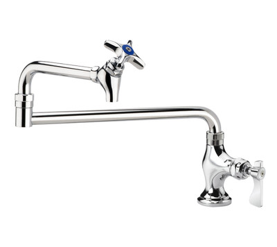 Krowne 16-162L Single-Deck Mount Royal Series Pot Filler Faucet with 18" Jointed Spout Shutt-Off Valve