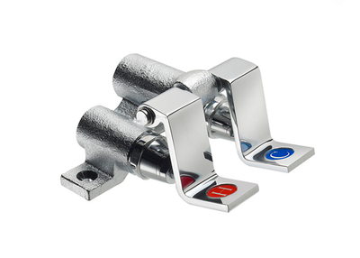 Krowne 16-120L Self Closing Valve Royal Series Double Pedal Foot Valve with 4-1/2" Hole Centers
