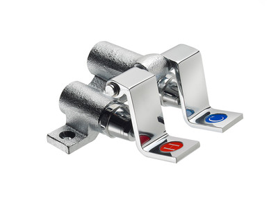 Krowne 16-120L Self Closing Valve Royal Series Double Pedal Foot Valve with 4-1/2" Hole Centers