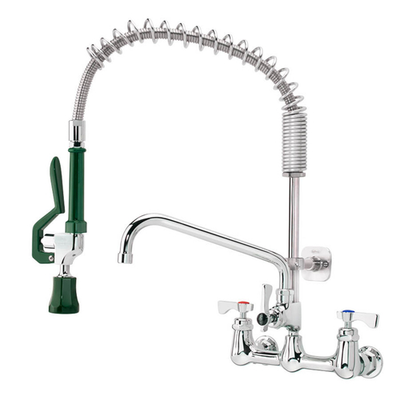 Krowne 18-725L Wall Mount Royal Series Self Master Pre-Rinse Assembly with Add-On Faucet 8&quot; Centers