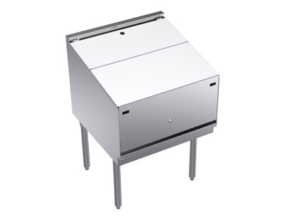 Krowne KR24-24RD-LC  24"W x 24"D Stainless Steel &amp; Galvanized Royal Series Underbar Liquor Bottle Display Unit With Removable Locking Cover