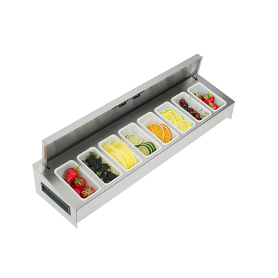 Krowne KR-522 Fits 36" Ice Bin Stainless Steel Royal Series Garnish Station With Sliding Cover