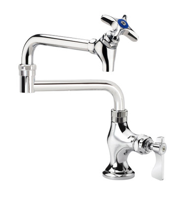 Krowne 16-161L Single-Deck Mount Royal Series Pot Filler Faucet with 12" Jointed Spout Shutt-Off Valve