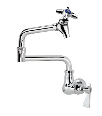Krowne 16-179L Single Wall Mount Royal Series Pot Filler Faucet with 12" Jointed Spout Shutt-Off Valve