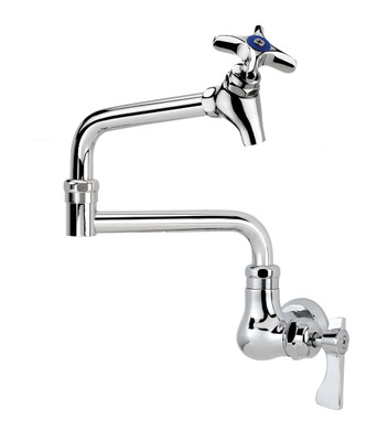 Krowne 16-179L Single Wall Mount Royal Series Pot Filler Faucet with 12" Jointed Spout Shutt-Off Valve