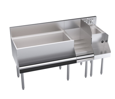 Krowne KR24-W60D-10 60" x 24" Royal Series Underbar Ice Bin/Cocktail Station With Blender & Liquor Stations