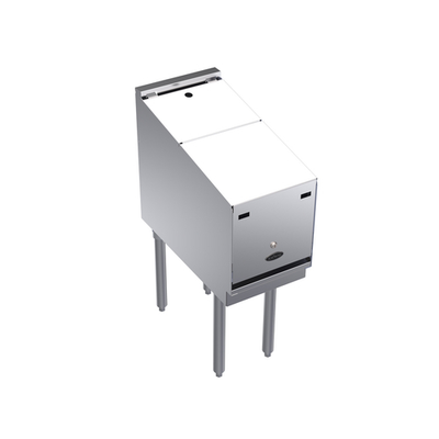 Krowne KR24-12RD-LC 12"W x 24"D Stainless Steel & Galvanized Royal Series Underbar Liquor Bottle Display Unit With Removable Locking Cover