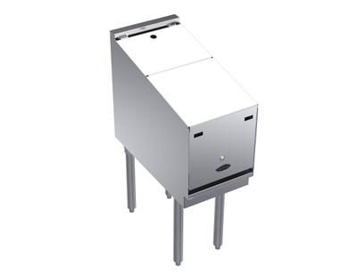 Krowne KR24-12RD-LC 12"W x 24"D Stainless Steel & Galvanized Royal Series Underbar Liquor Bottle Display Unit With Removable Locking Cover