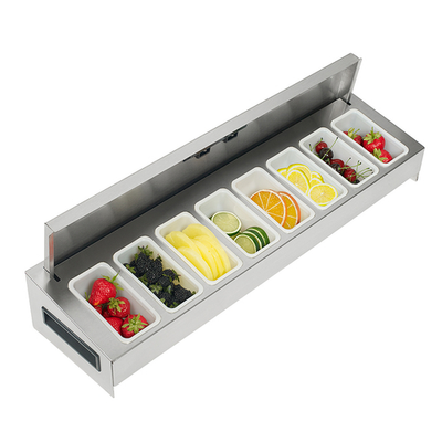 Krowne KR-521 Fits 30" Ice Bin Stainless Steel Royal Series Garnish Station With Sliding Cover