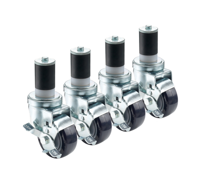 Krowne 28-118S 3&quot; Dia. Swivel With Lock Grease Resistant 1 1/2&quot; Stem Caster (Set Of 4)