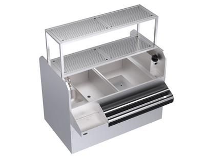 Krowne KRPT-60RP-10 60" x 45" x 45" Pass-Thru Combo Royal Series Underbar Ice Bin/Cocktail Station