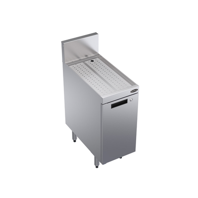 Krowne KR24-SD12 12" x 24" Embossed Drainboard Top Royal Series Underbar Drainboard With Cabinet Base & Locking Hinged Door