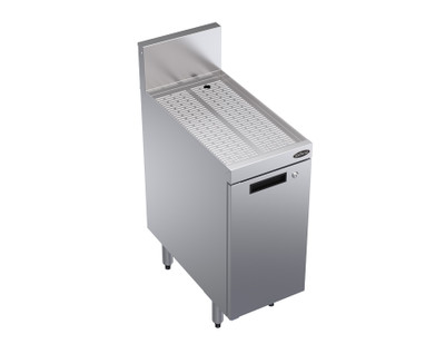 Krowne KR24-SD12 12" x 24" Embossed Drainboard Top Royal Series Underbar Drainboard With Cabinet Base & Locking Hinged Door