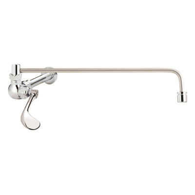 Krowne 12-171L 12" Spout 3/8" Inlet Splash-Mounted Silver Series Extended Wok Faucet