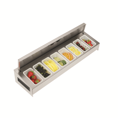Krowne KR-519 Fits 18" Ice Bin Stainless Steel Royal Series Garnish Station With Sliding Cover