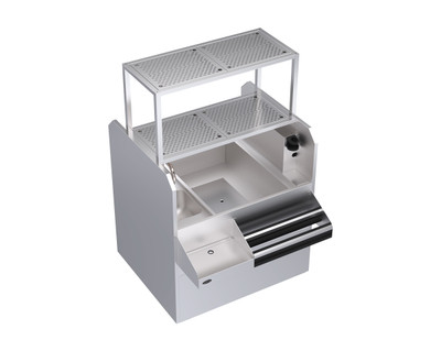 Krowne KRPT-42RP-10 42" x 45" x 45" Pass-Thru Combo Royal Series Underbar Ice Bin/Cocktail Station