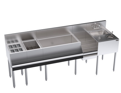 Krowne KR24-MX84 84" x 24" Splash Mount Royal Series Single Zero-Step Speed Station