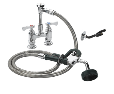 Krowne 19-204L Deck Mount Royal Series Utility Spray Assembly with 4&quot; Adjustable Centers 72&quot; Stainless Steel Flexible Hose