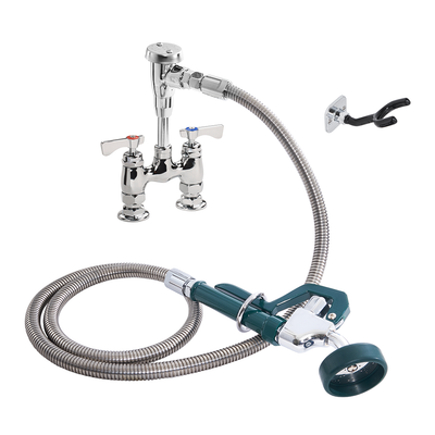 Krowne 19-204L Deck Mount Royal Series Utility Spray Assembly with 4" Adjustable Centers 72" Stainless Steel Flexible Hose