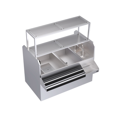 Krowne KRPT-60LP-10 60" x 45" x 45" Pass-Thru Combo Royal Series Underbar Ice Bin/Cocktail Station