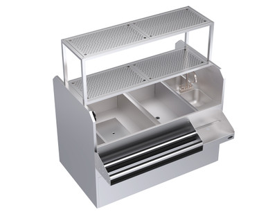 Krowne KRPT-60LP-10 60" x 45" x 45" Pass-Thru Combo Royal Series Underbar Ice Bin/Cocktail Station