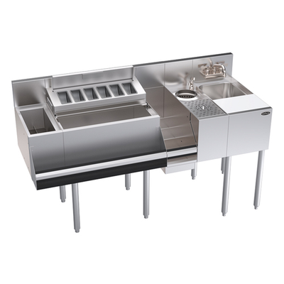 Krowne KR24-MX60 60"W x 24"D Splash Mount Royal Series Faucet Single Zero-Step Speed Station