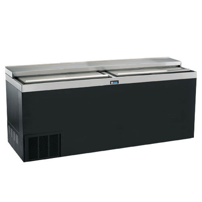 Krowne BC72-BG 72"W X 24"D Self-Contained Refrigeration Black Vinyl Clad Exterior Flat Top Bottle Cooler