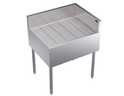 Krowne KR24-C30R 30"W x 24"D x 36-1/2"H Stainless Steel Royal Series Underbar Corner Drainboard